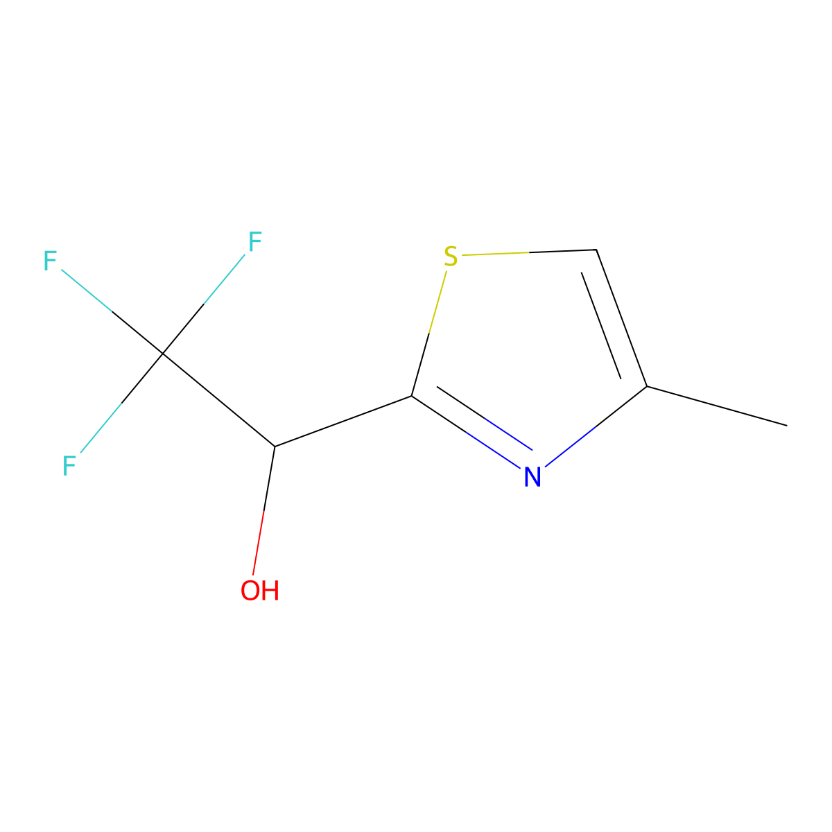 (1S)-2,2,2-trifluoro-1-(4-methyl-1,3-thiazol-2-yl)ethan-1-ol molecular structure, CAS 1421607-35-3