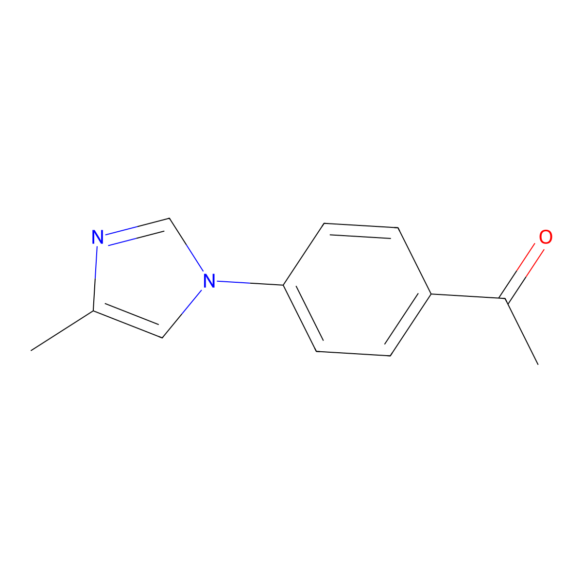 1-(4-(4-methyl-1H-imidazol-1-yl)phenyl)ethanone molecular structure, CAS 142161-53-3