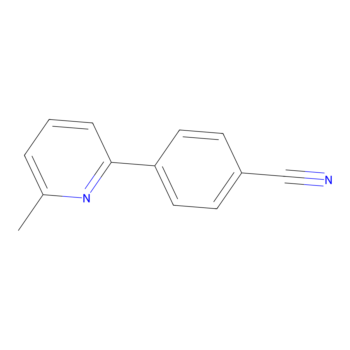 4-(6-Methylpyridin-2-yl)benzonitrile molecular structure, CAS 142161-54-4