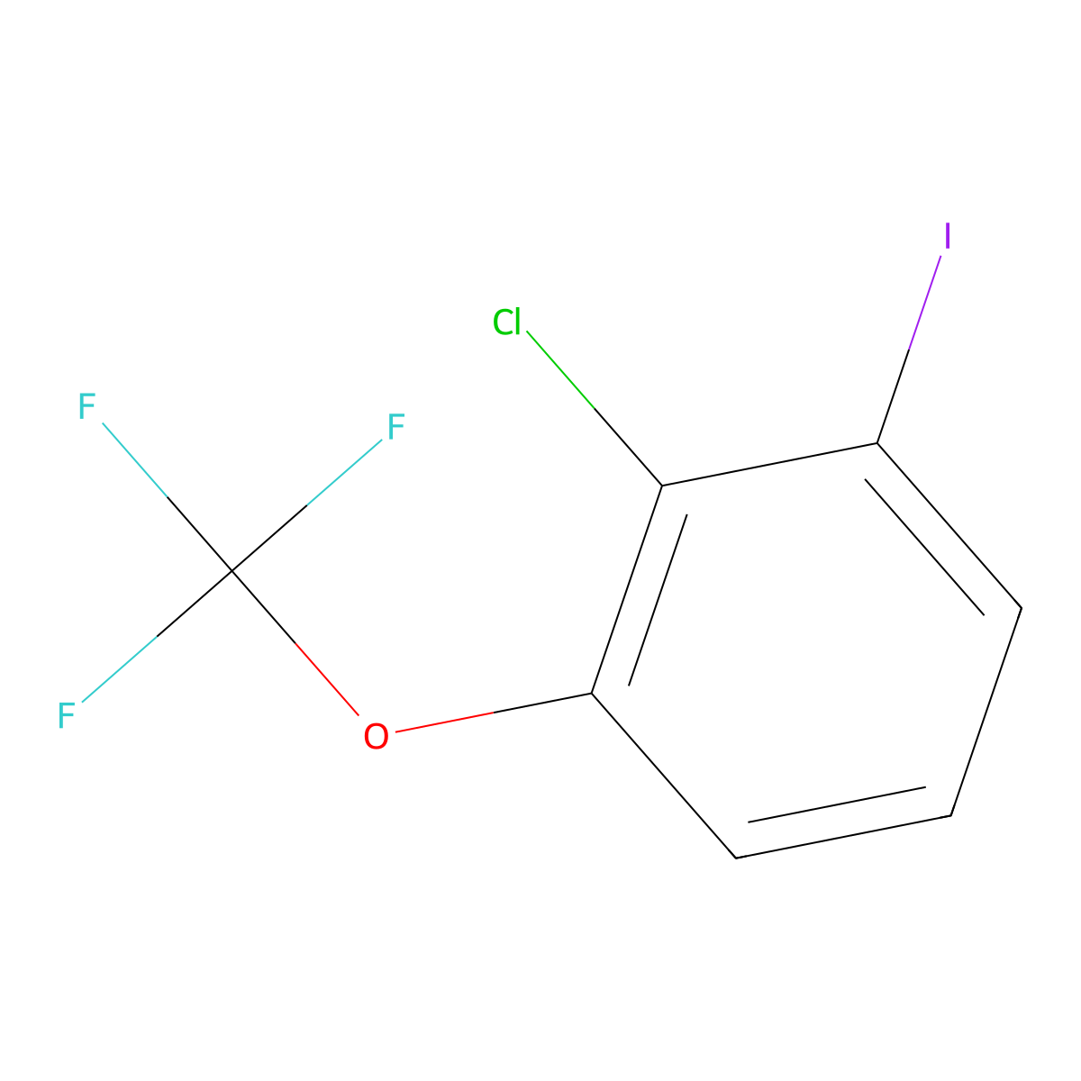 2-Chloro-1-iodo-3-(trifluoromethoxy)benzene molecular structure, CAS 1421620-34-9