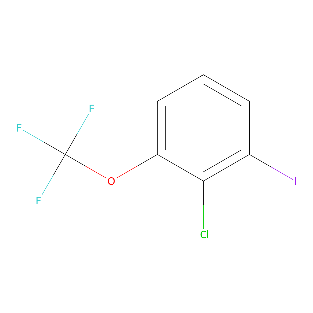 2-Chloro-1-iodo-3-(trifluoromethoxy)benzene molecular structure, CAS 1421620-34-9