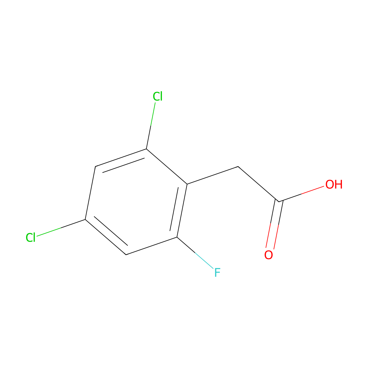 2-(2,4-Dichloro-6-fluorophenyl)acetic acid molecular structure, CAS 1421620-57-6