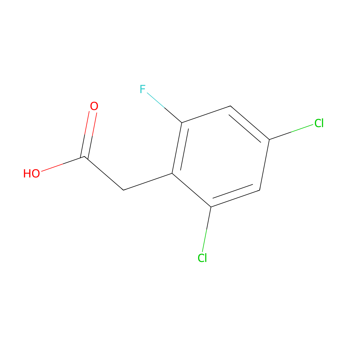 2-(2,4-Dichloro-6-fluorophenyl)acetic acid molecular structure, CAS 1421620-57-6