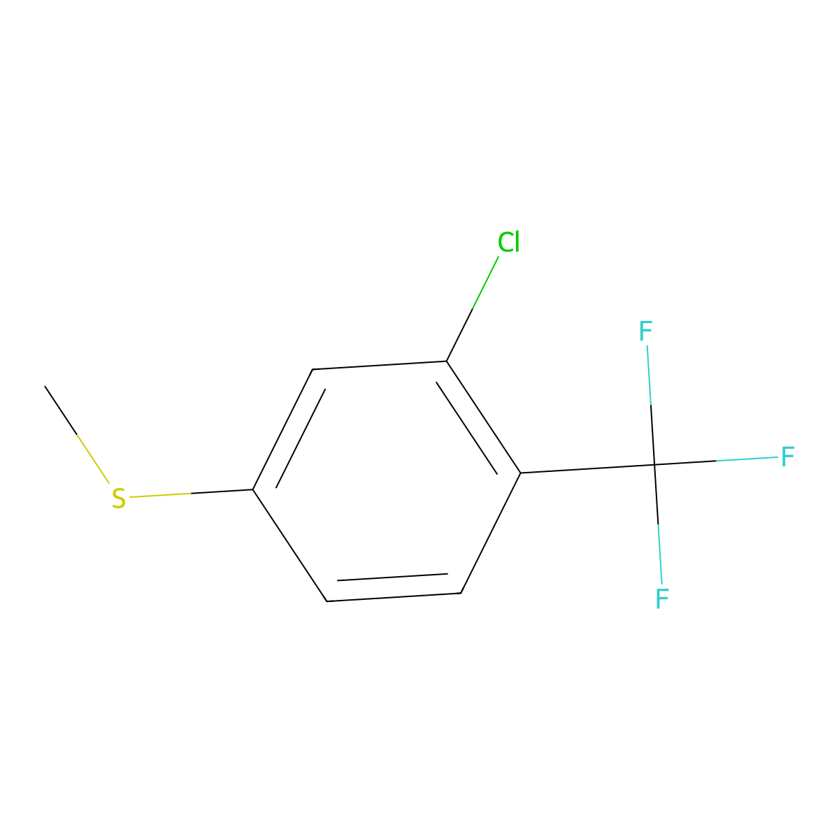 (3-Chloro-4-(trifluoromethyl)phenyl)(methyl)sulfane molecular structure, CAS 1421627-44-2