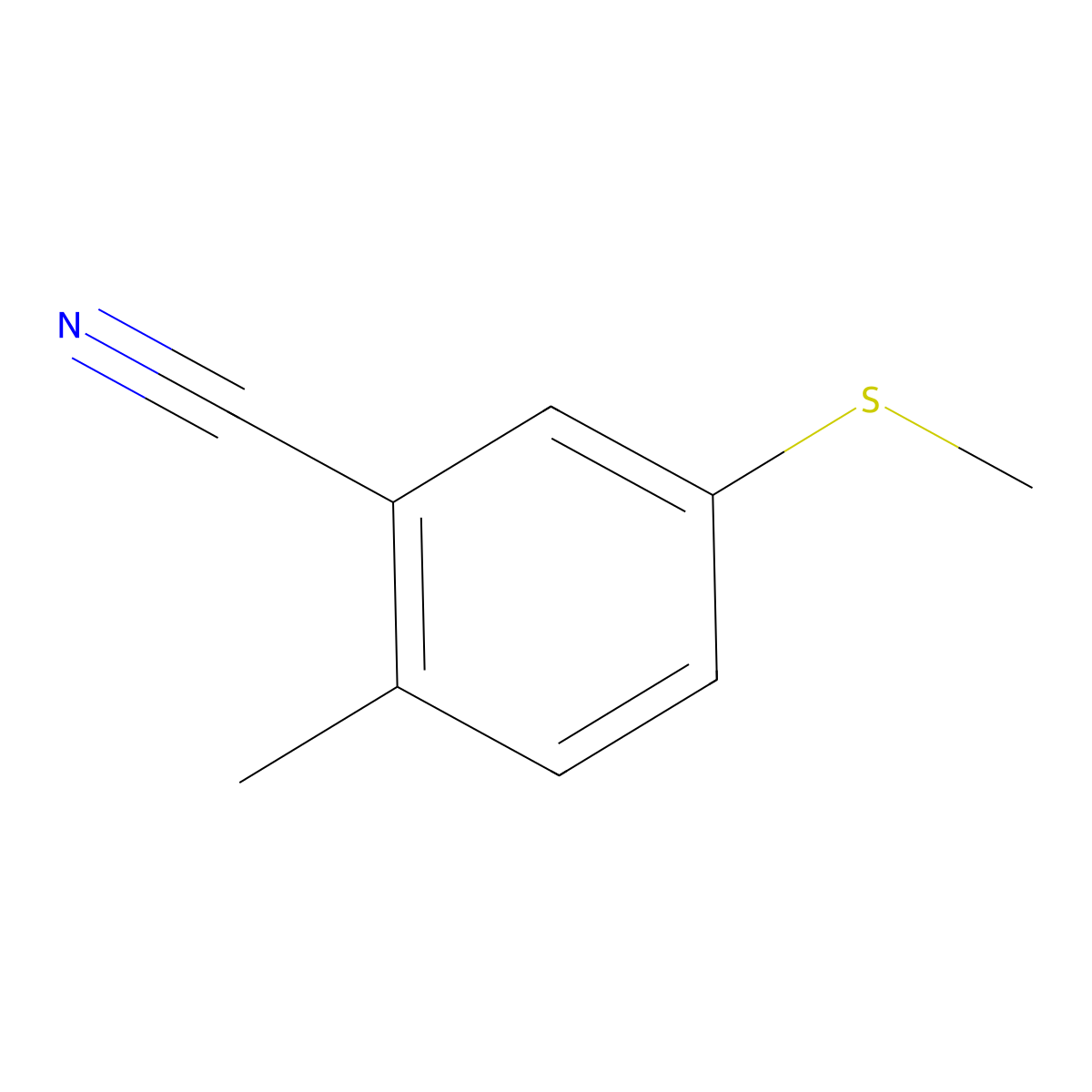 2-Methyl-5-(methylthio)benzonitrile molecular structure, CAS 1421631-78-8