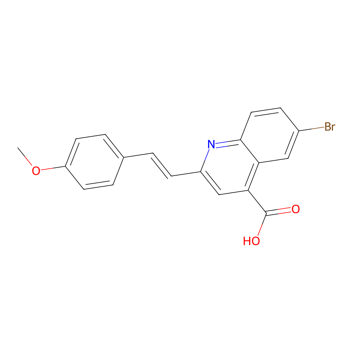6-Bromo-2-[2-(4-methoxyphenyl)ethenyl]quinoline-4-carboxylic acid molecular structure, CAS 1421636-31-8