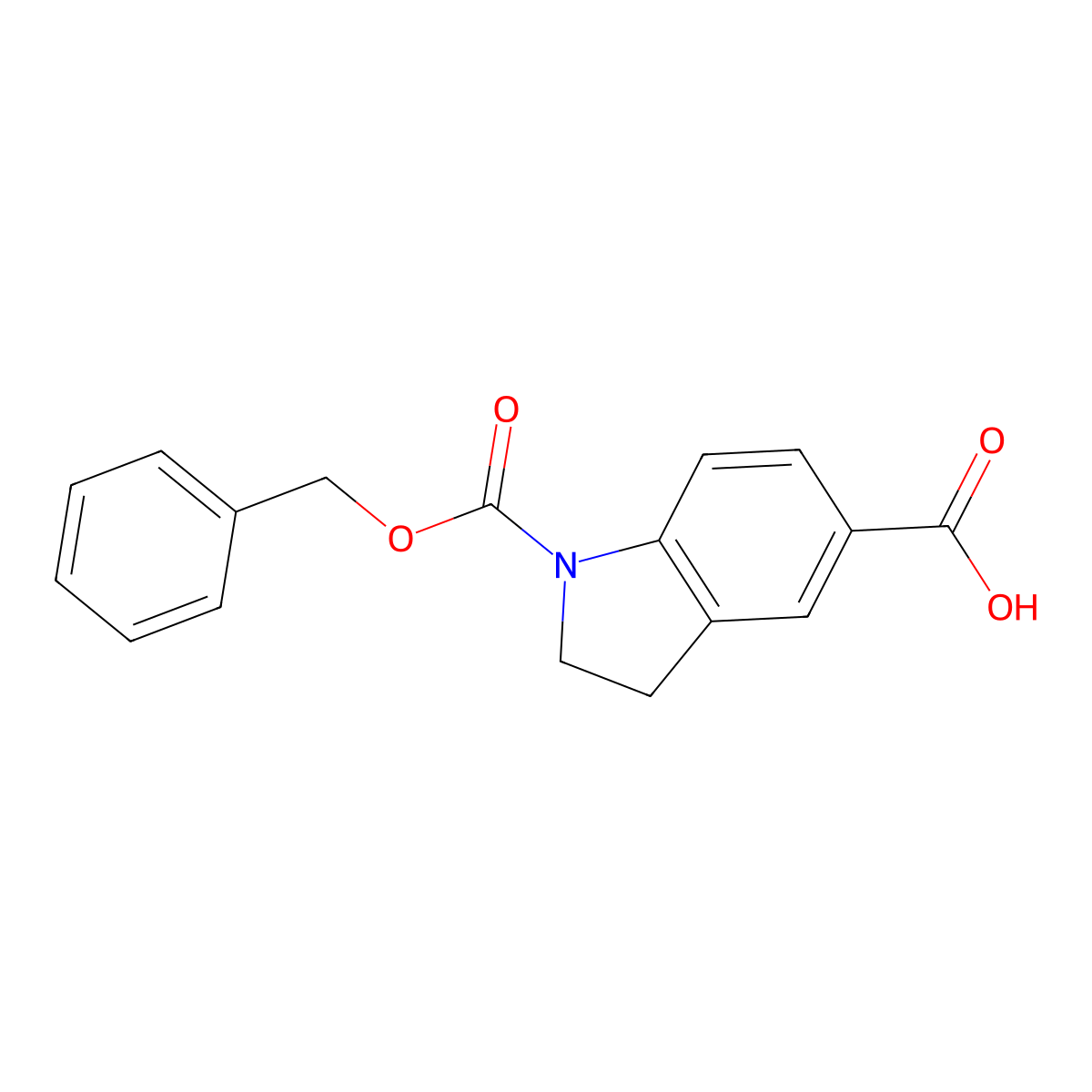 1h-Indole-1,5-dicarboxylic acid,2,3-dihydro-,1-(phenylmethyl)ester molecular structure, CAS 142165-63-7