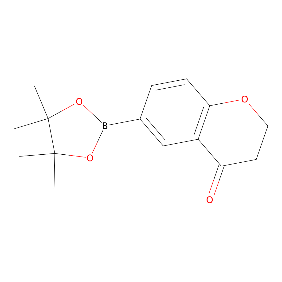 6-(Tetramethyl-1,3,2-dioxaborolan-2-yl)-2,3-dihydro-1-benzopyran-4-one molecular structure, CAS 1421659-47-3