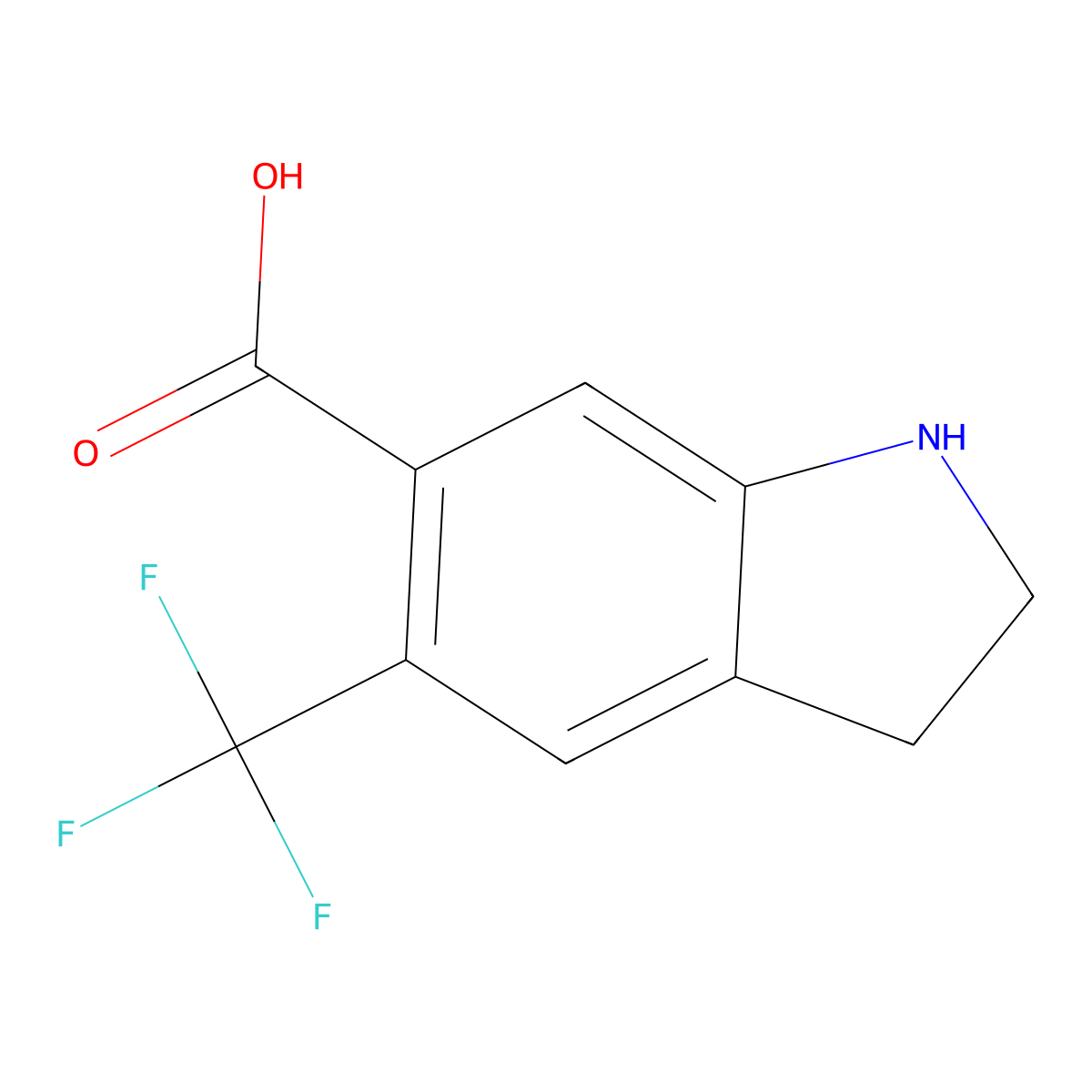 5-(Trifluoromethyl)-2,3-dihydro-1H-indole-6-carboxylic acid molecular structure, CAS 1421662-45-4