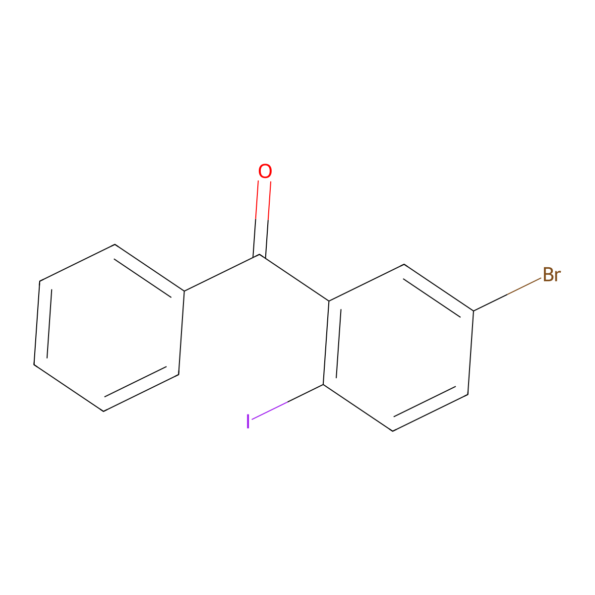 (5-Bromo-2-iodophenyl)(phenyl)methanone molecular structure, CAS 1421664-41-6