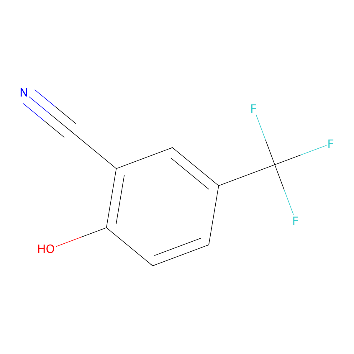 2-Hydroxy-5-trifluoromethylbenzonitrile molecular structure, CAS 142167-36-0