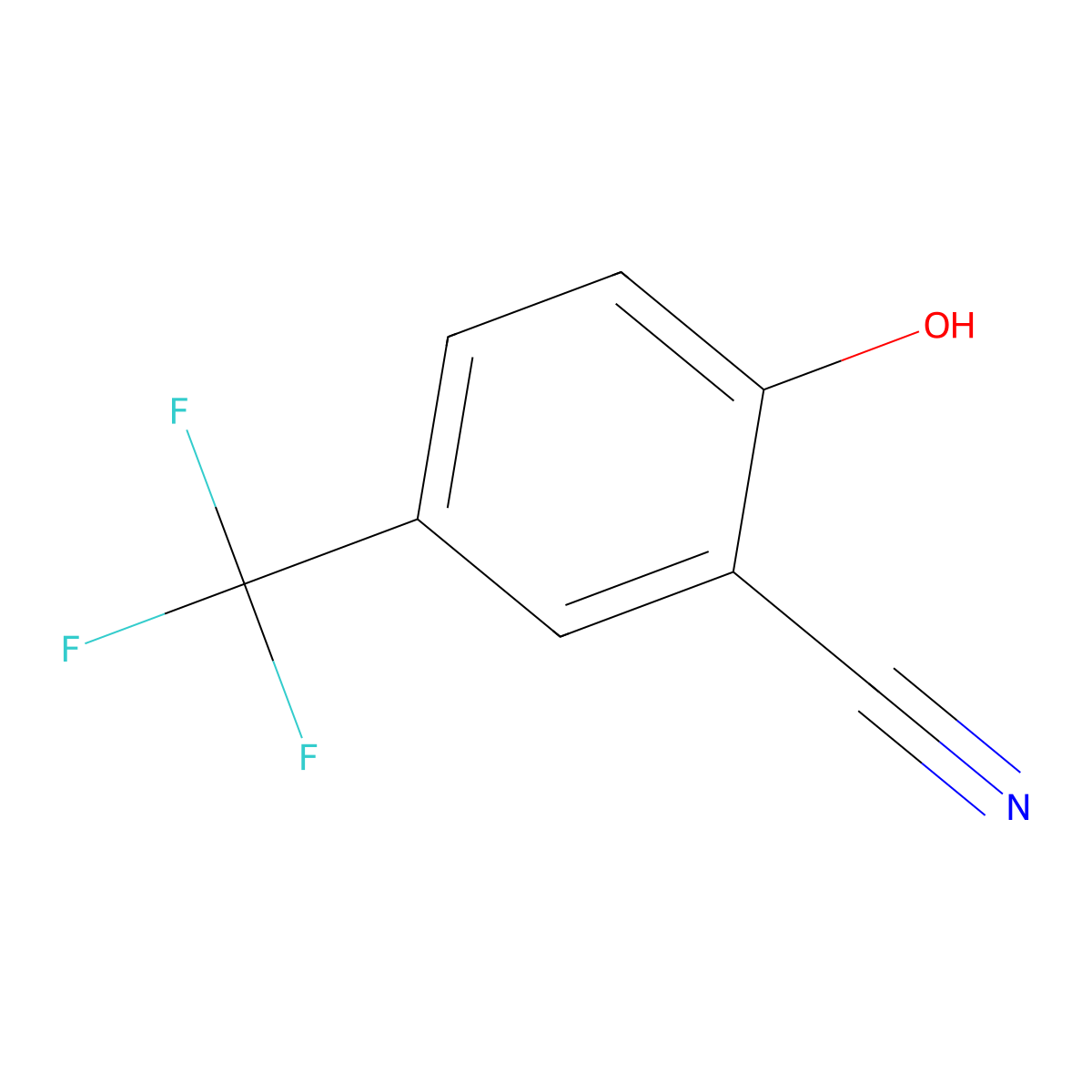 2-Hydroxy-5-trifluoromethylbenzonitrile molecular structure, CAS 142167-36-0