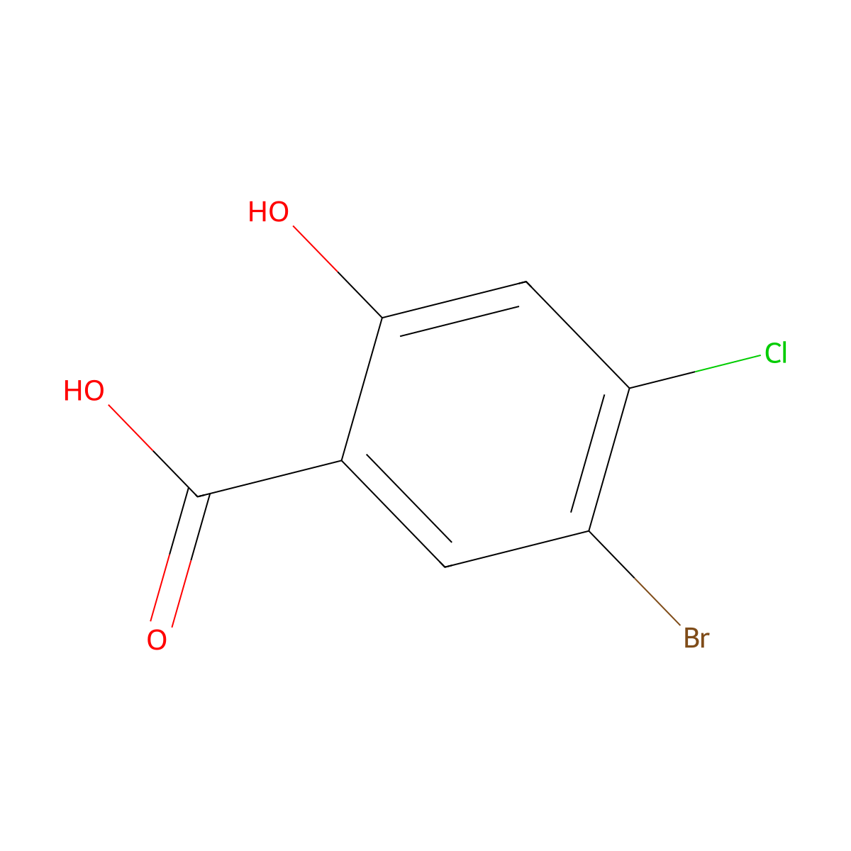 5-Bromo-4-chloro-2-hydroxybenzoic acid molecular structure, CAS 142167-38-2