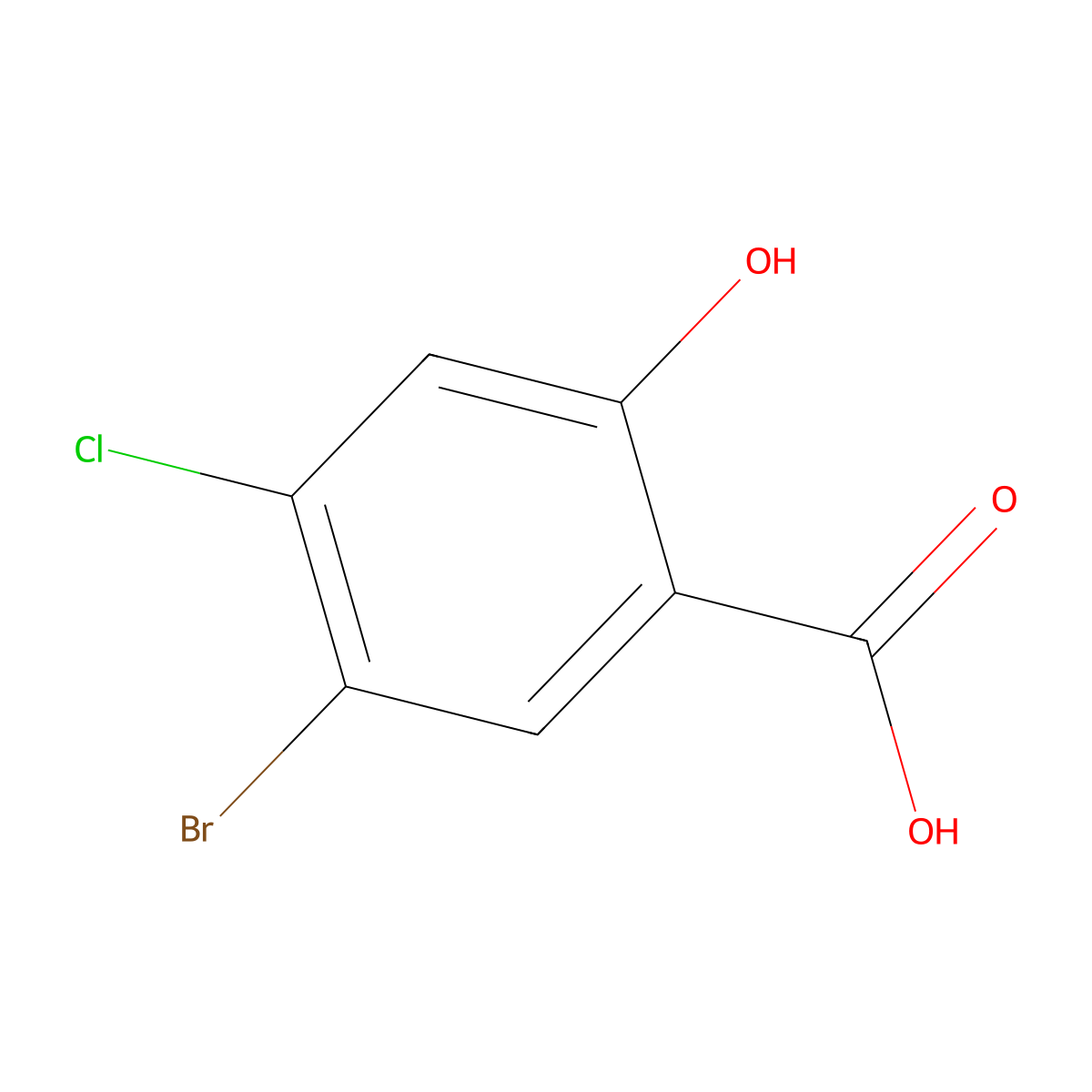 5-Bromo-4-chloro-2-hydroxybenzoic acid molecular structure, CAS 142167-38-2