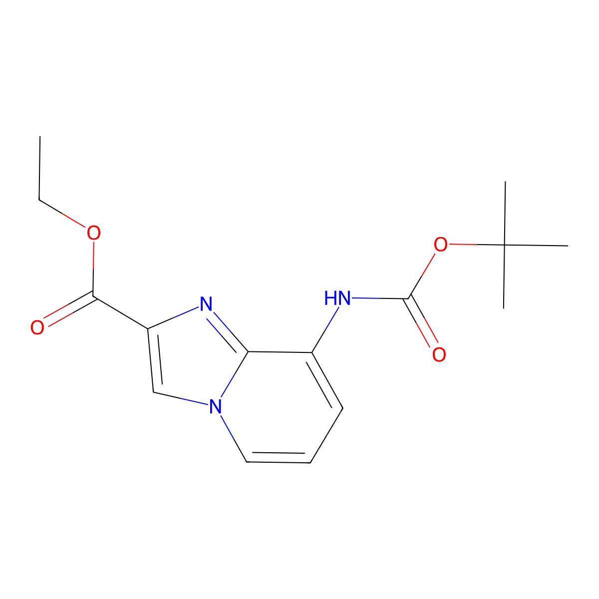 Ethyl 8-{[(tert-butoxy)carbonyl]amino}imidazo[1,2-a]pyridine-2-carboxylate molecular structure, CAS 1421677-79-3