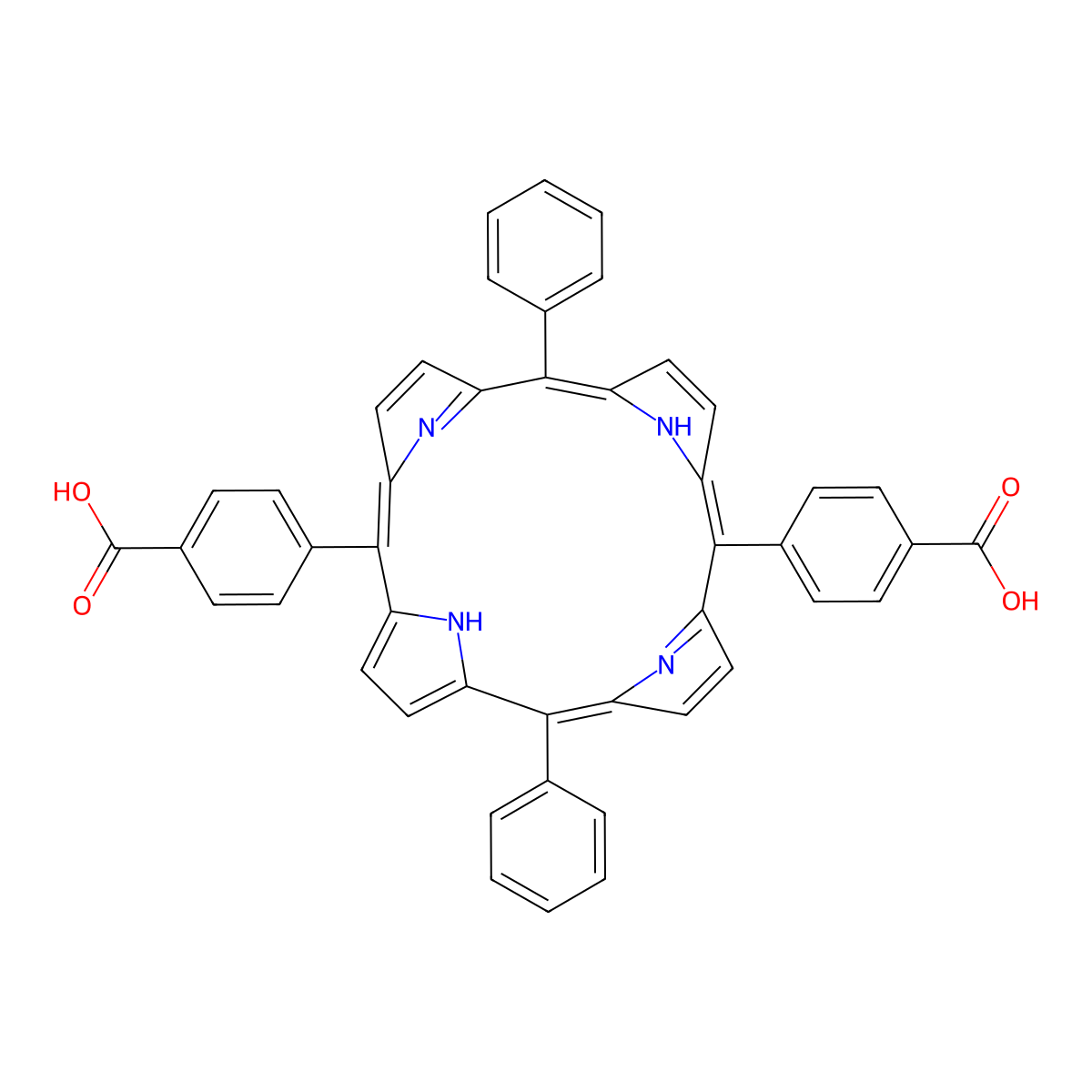 5,15-Diphenyl-10,20-di(4-carboxyphenyl)porphine molecular structure, CAS 142168-26-1