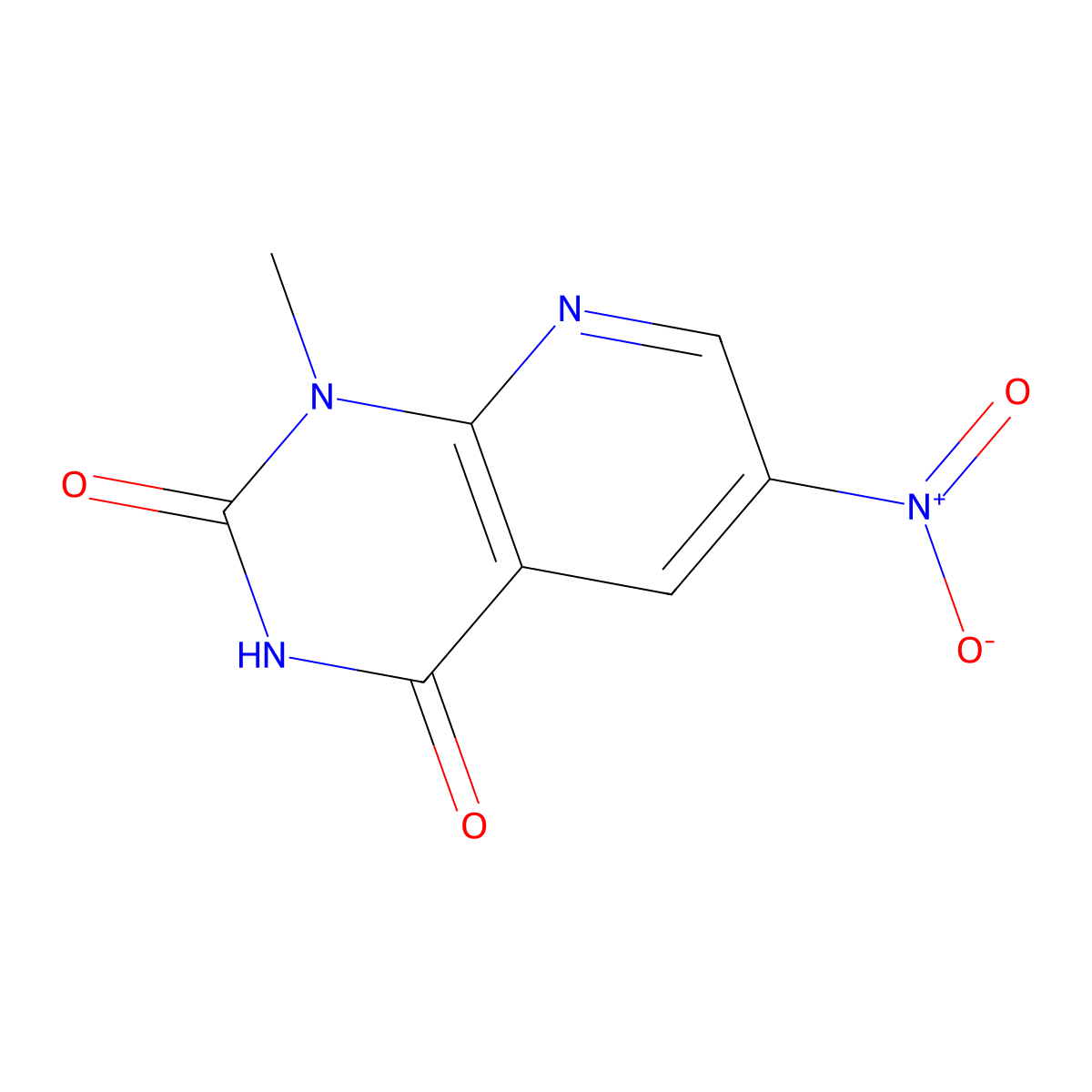 1-Methyl-6-nitropyrido[2,3-d]pyrimidine-2,4-dione molecular structure, CAS 142168-86-3