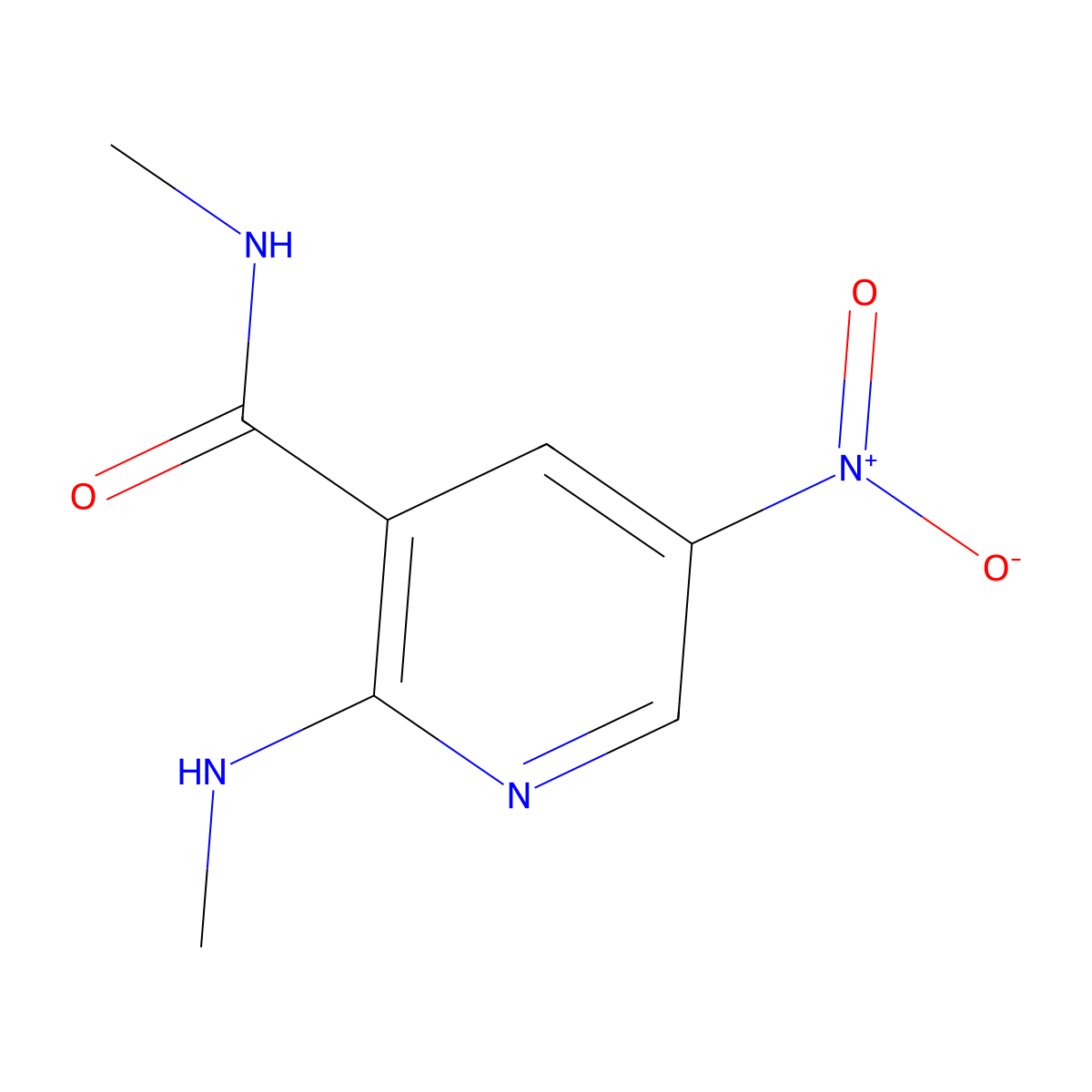 N-methyl-2-(methylamino)-5-nitronicotinamide molecular structure, CAS 142168-89-6
