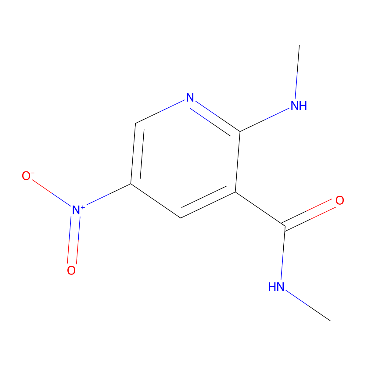 N-methyl-2-(methylamino)-5-nitronicotinamide molecular structure, CAS 142168-89-6