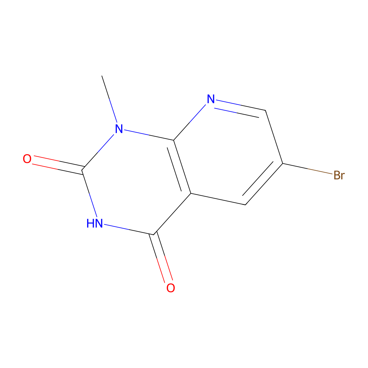 6-Bromo-1-methylpyrido[2,3-d]pyrimidine-2,4-dione molecular structure, CAS 142168-98-7