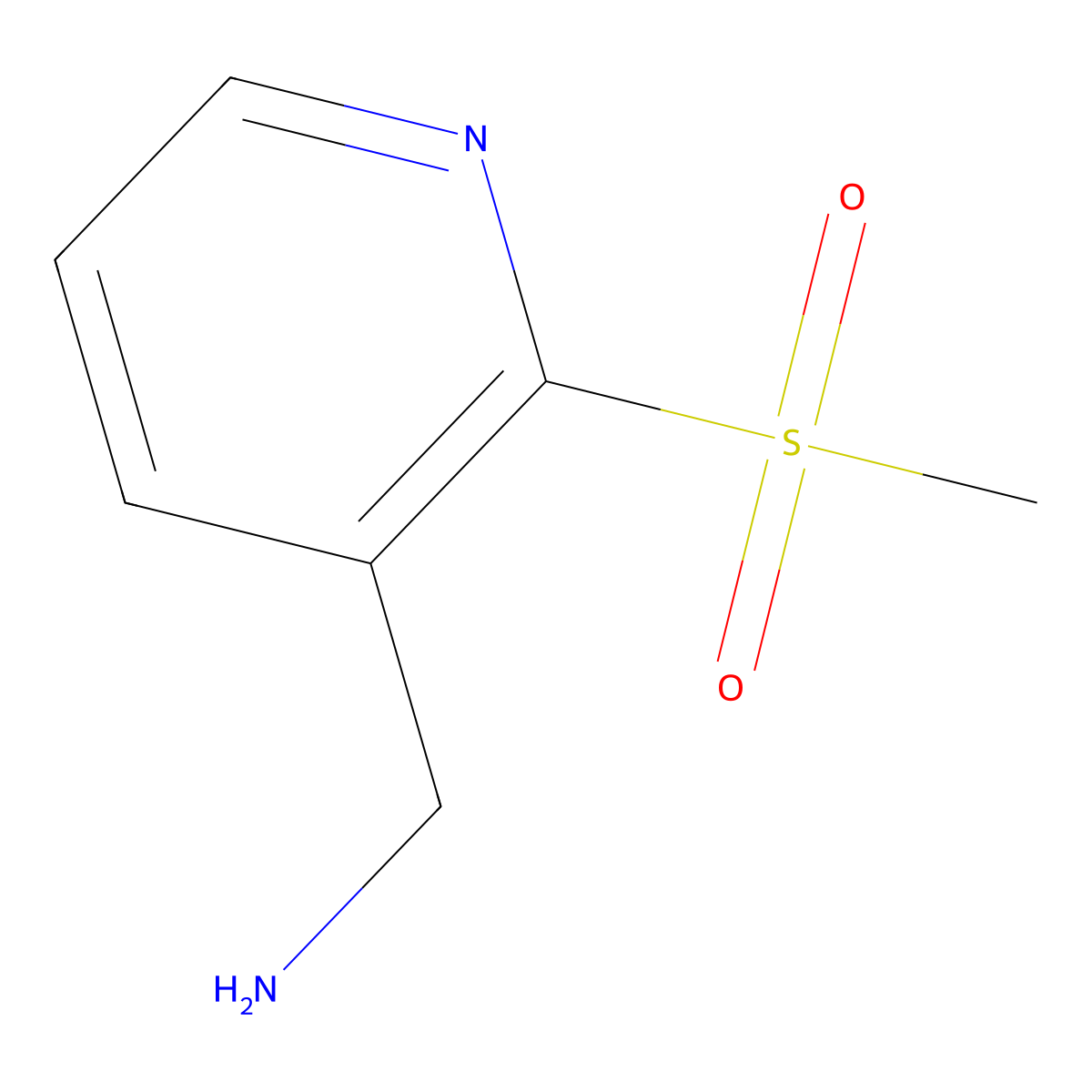(2-(Methylsulfonyl)pyridin-3-yl)methanamine molecular structure, CAS 1421690-43-8