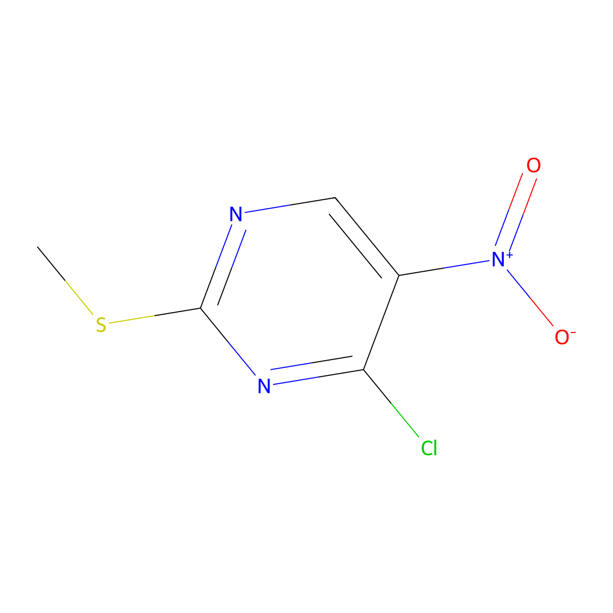 4-Chloro-2-(methylthio)-5-nitropyrimidine molecular structure, CAS 1421691-20-4