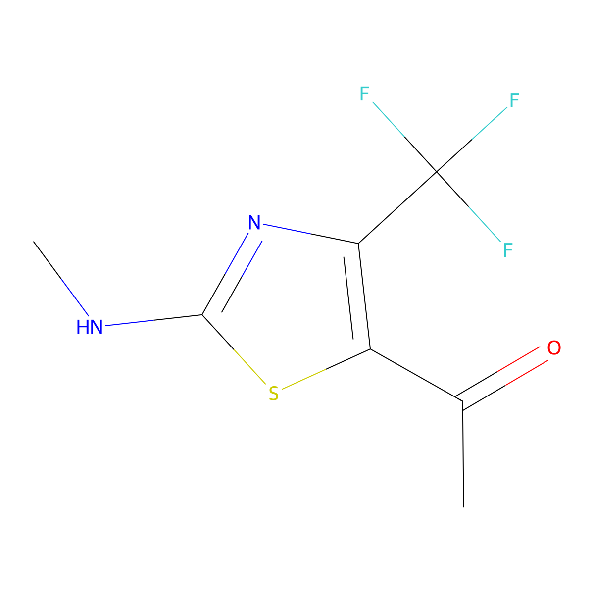 1-(2-(Methylamino)-4-(trifluoromethyl)thiazol-5-yl)ethanone molecular structure, CAS 1421693-44-8