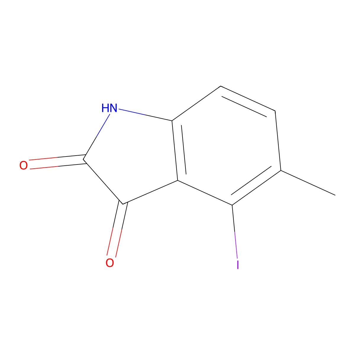 4-Iodo-5-methylindoline-2,3-dione molecular structure, CAS 1421700-74-4