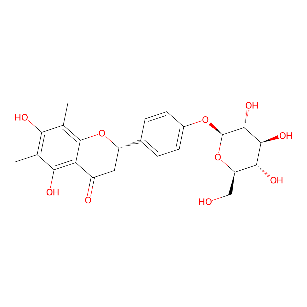 Farrerol 4'-O-beta-D-glucopyranoside molecular structure, CAS 1421704-70-2