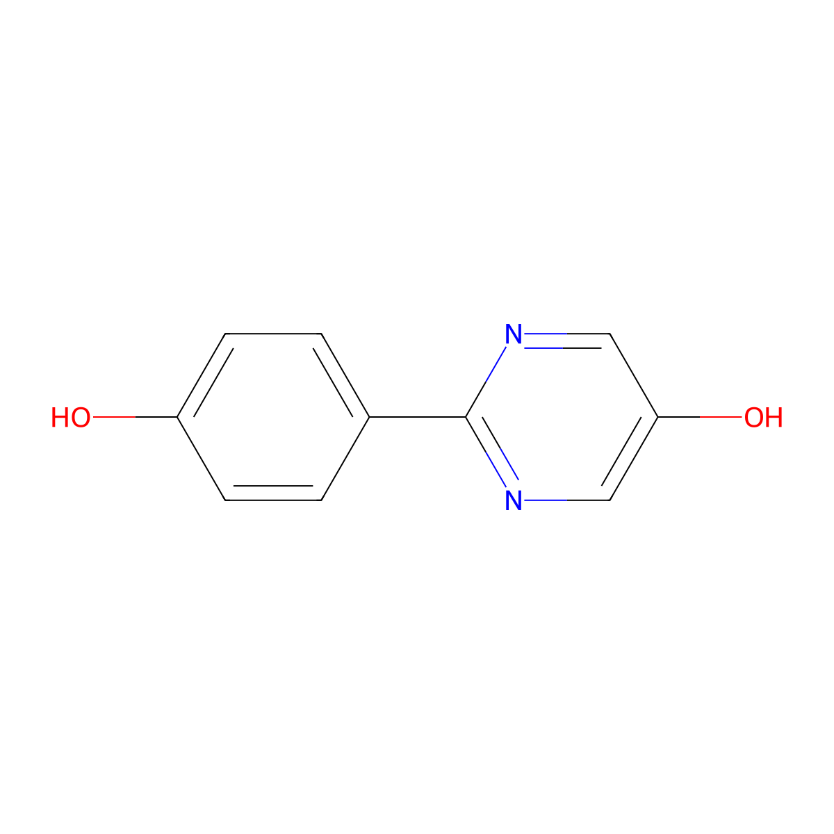 2-(4-Hydroxyphenyl)-5-pyrimidinol molecular structure, CAS 142172-97-2