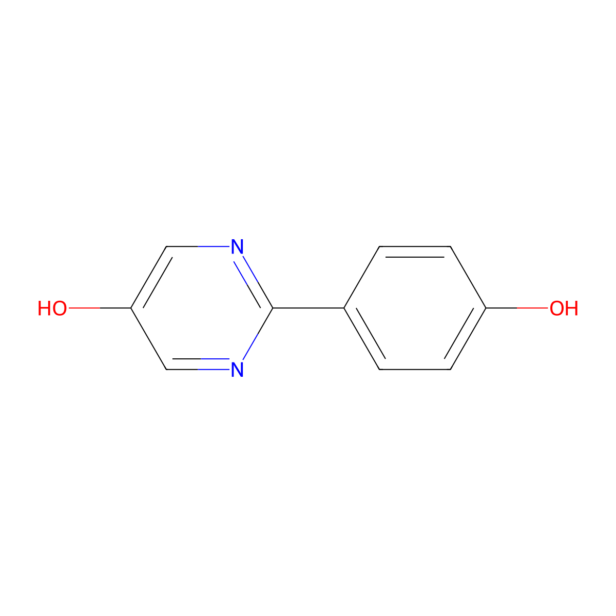 2-(4-Hydroxyphenyl)-5-pyrimidinol molecular structure, CAS 142172-97-2