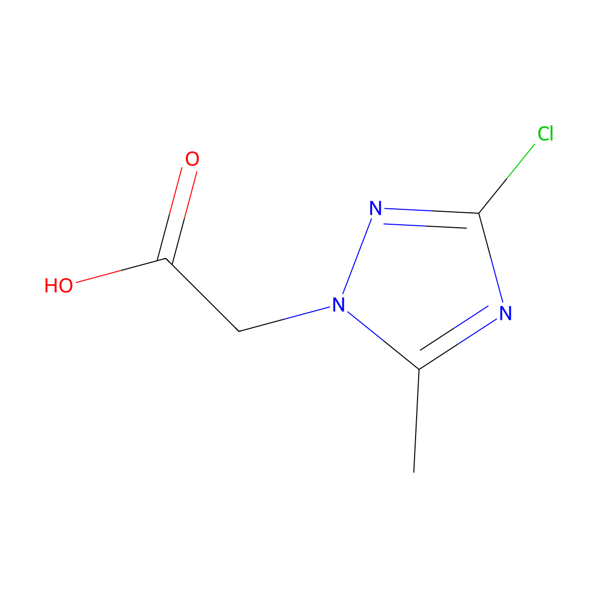 2-(3-chloro-5-methyl-1H-1,2,4-triazol-1-yl)acetic acid molecular structure, CAS 1421760-41-9