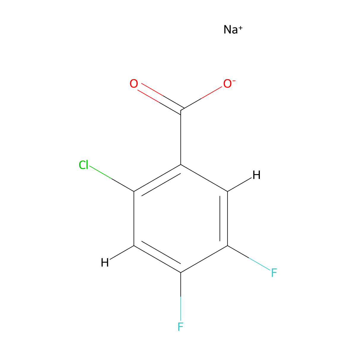 Sodium 2-chloro-4,5-difluorobenzoate molecular structure, CAS 1421761-16-1