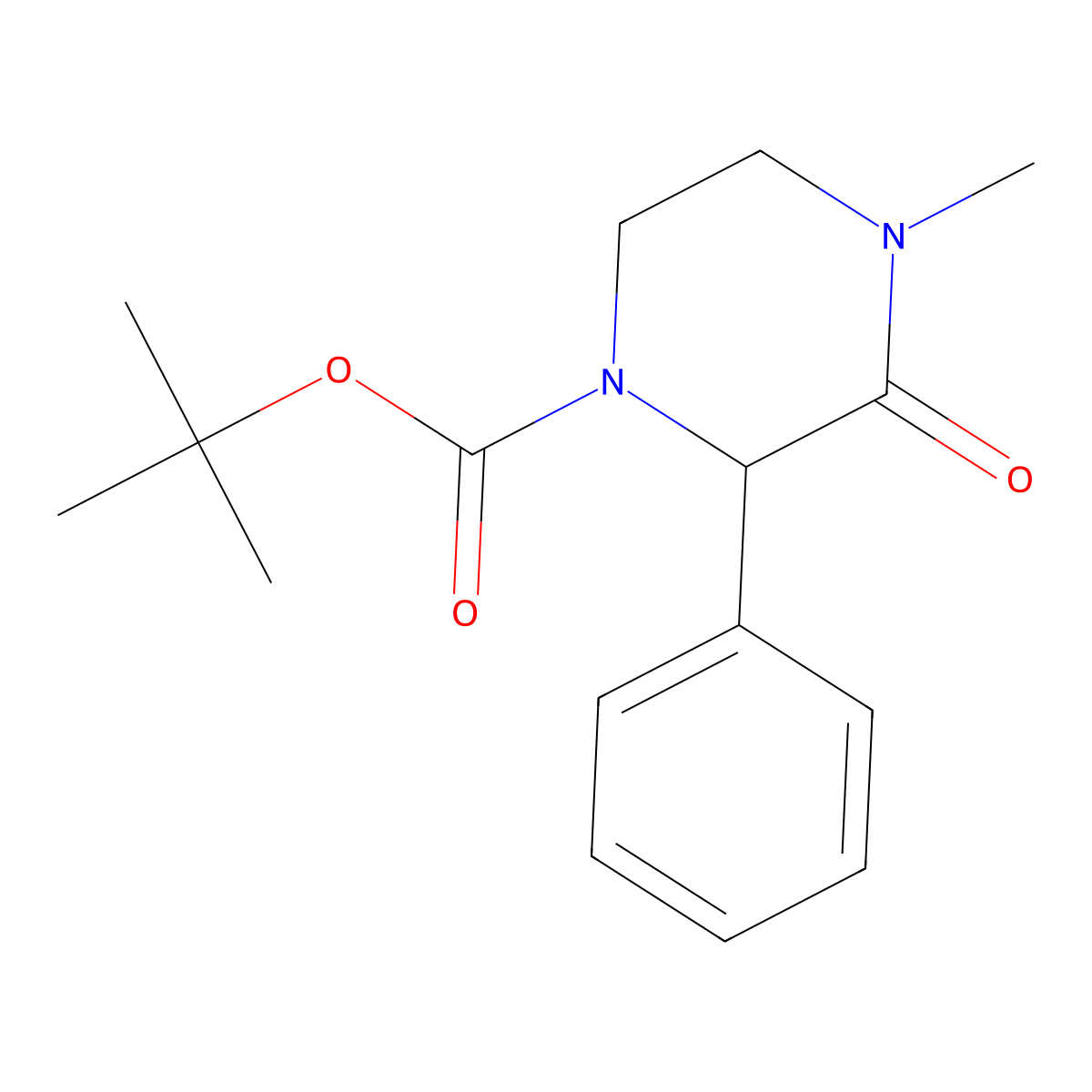 tert-Butyl 4-methyl-3-oxo-2-phenylpiperazine-1-carboxylate molecular structure, CAS 1421762-88-0