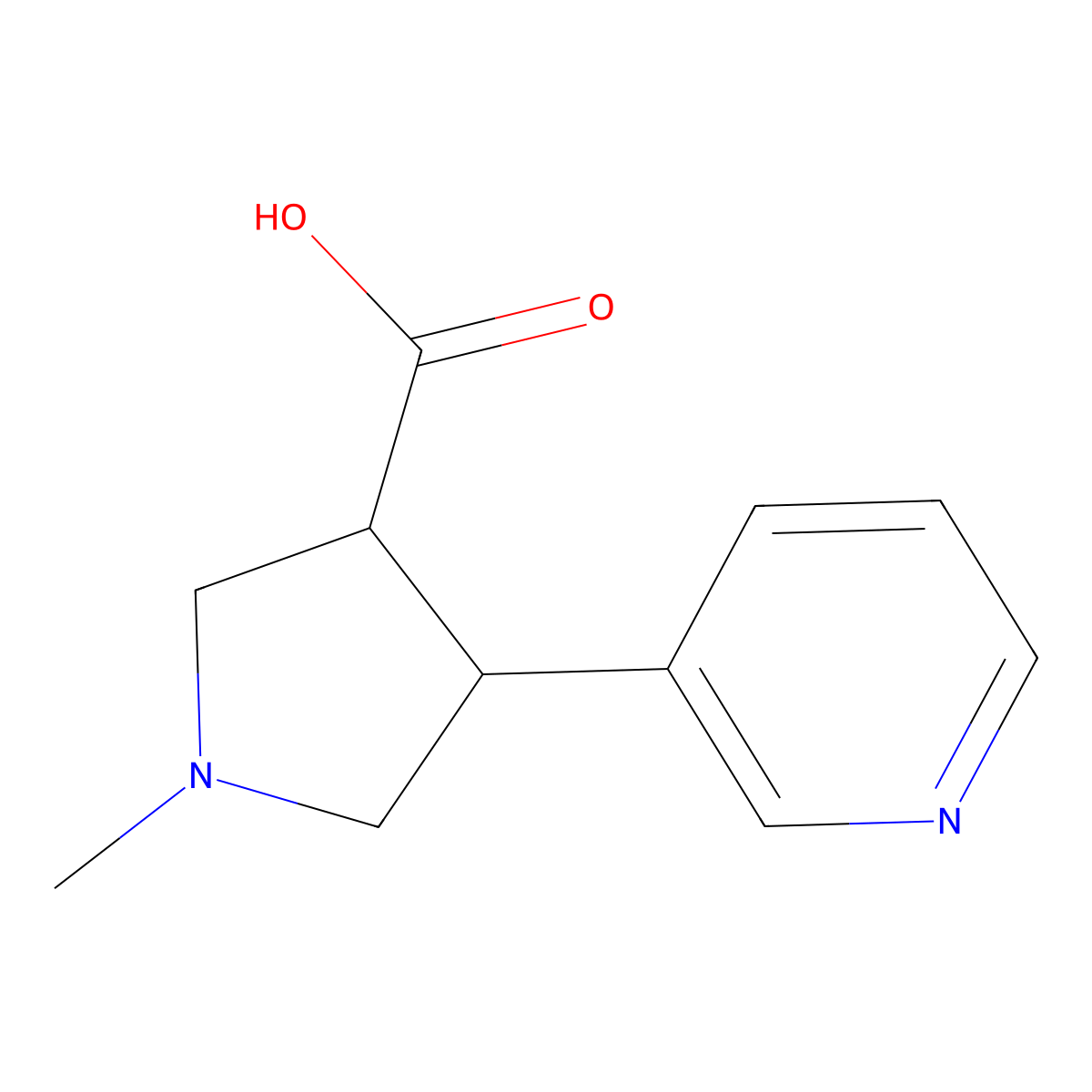 (3R,4S)-1-Methyl-4-pyridin-3-ylpyrrolidine-3-carboxylic acid molecular structure, CAS 1421766-87-1