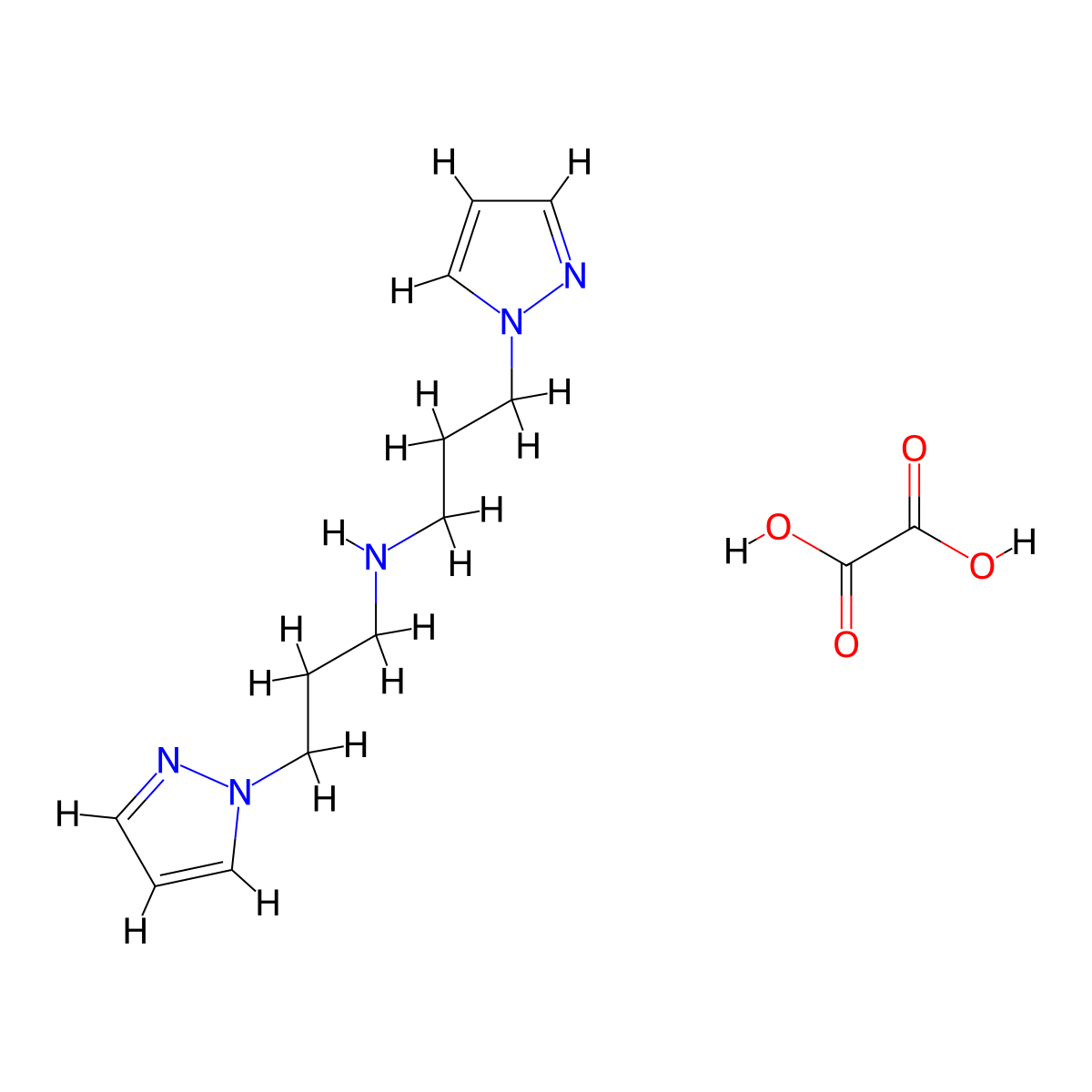 3-(1H-Pyrazol-1-yl)-N-[3-(1H-pyrazol-1-yl)propyl]-1-propanamine oxalate molecular structure, CAS 1421769-48-3