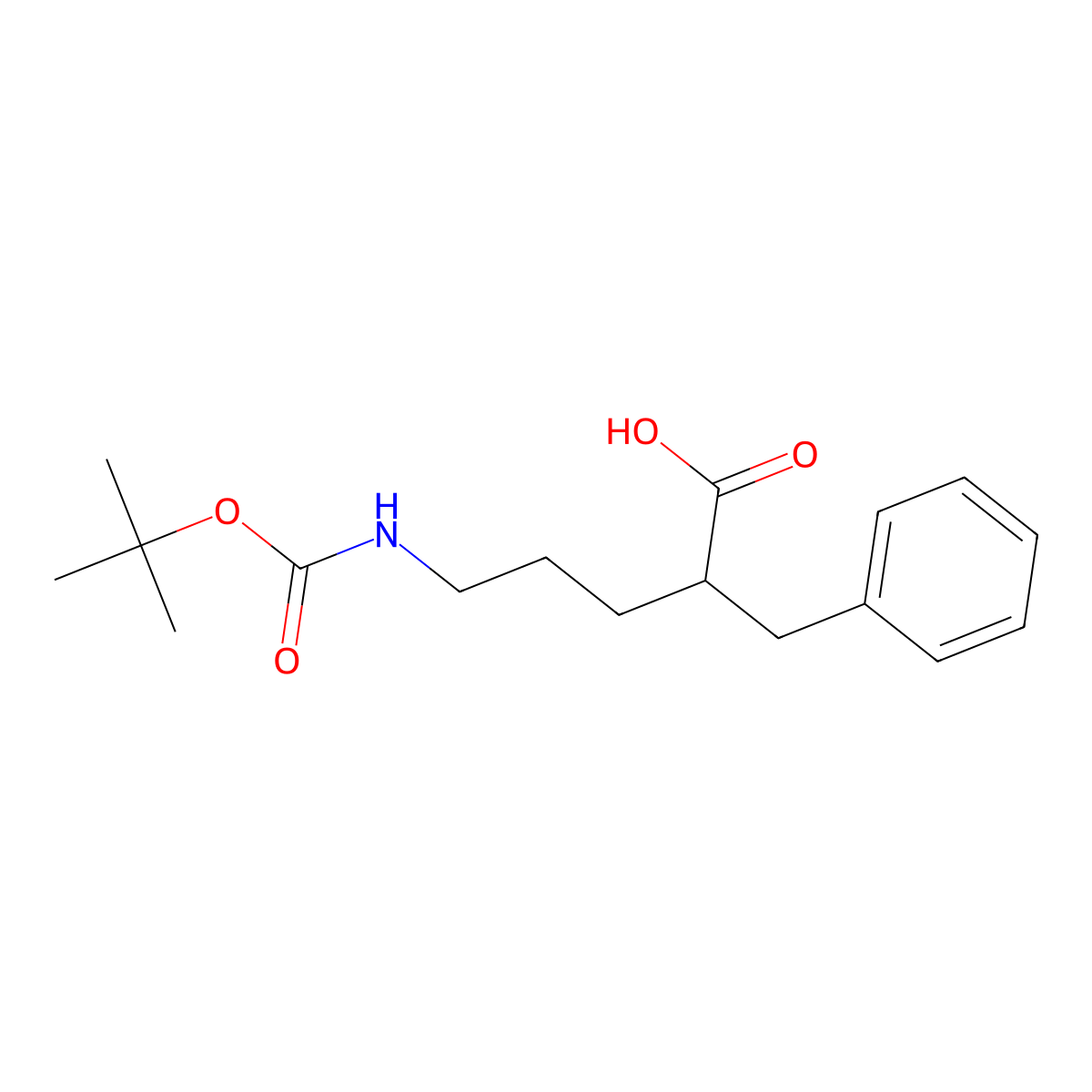 2-Benzyl-5-{[(tert-butoxy)carbonyl]amino}pentanoic acid molecular structure, CAS 142178-62-9