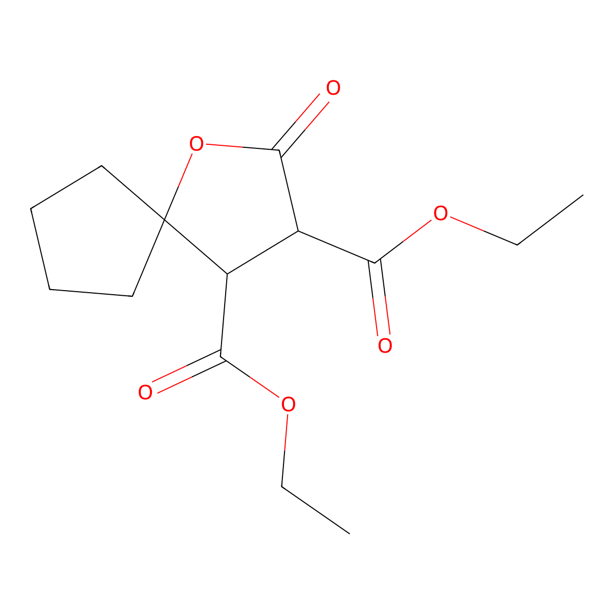 2-Oxo-1-oxa-spiro[4.4]nonane-3,4-dicarboxylic acid diethyl ester molecular structure, CAS 142183-69-5