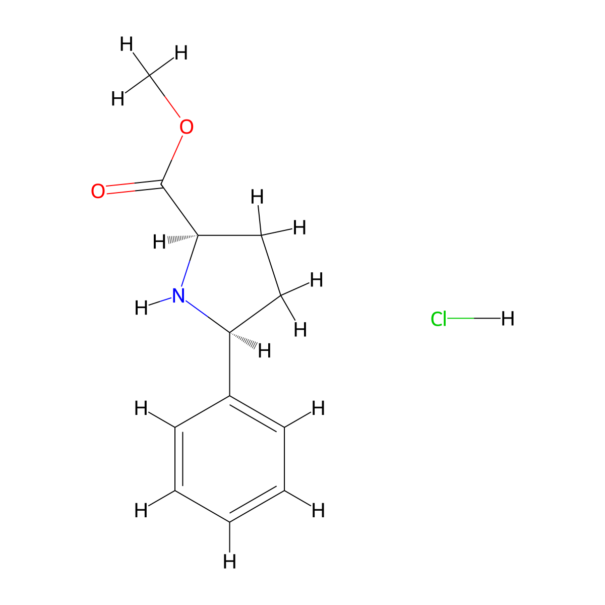 Methyl (2R,5S)-5-phenylpyrrolidine-2-carboxylate hydrochloride molecular structure, CAS 1421838-89-2