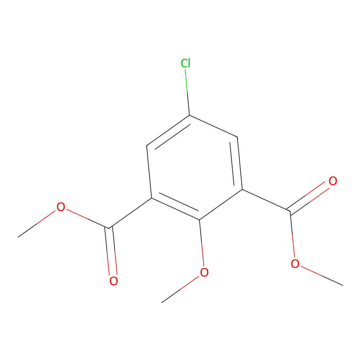 Dimethyl 5-chloro-2-methoxybenzene-1,3-dicarboxylate molecular structure, CAS 1421840-17-6