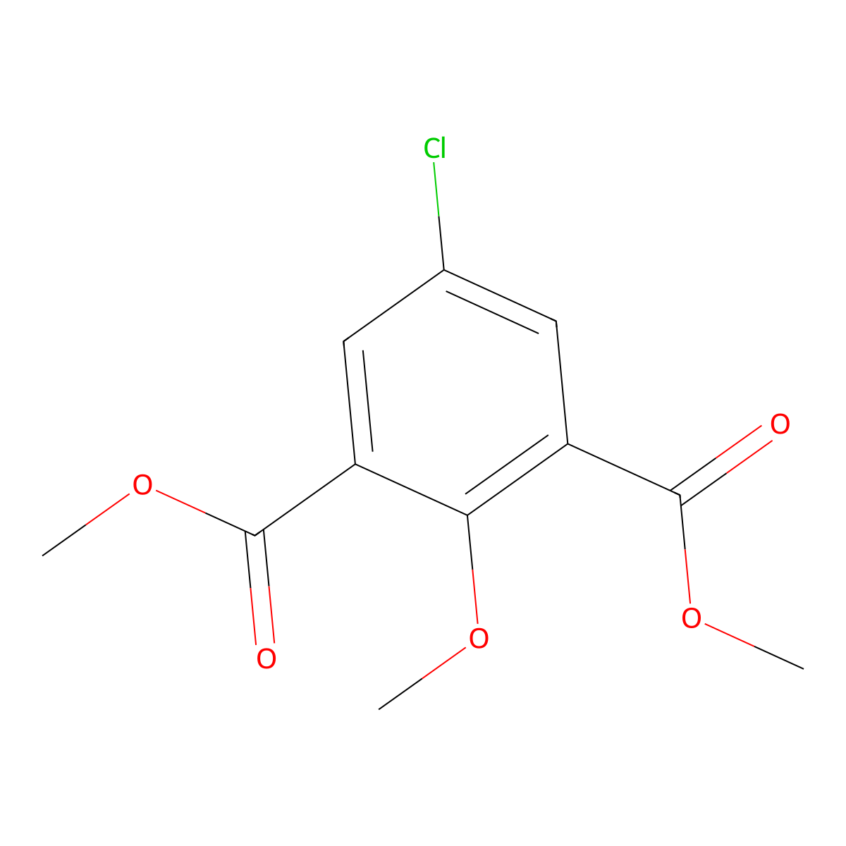 Dimethyl 5-chloro-2-methoxybenzene-1,3-dicarboxylate molecular structure, CAS 1421840-17-6