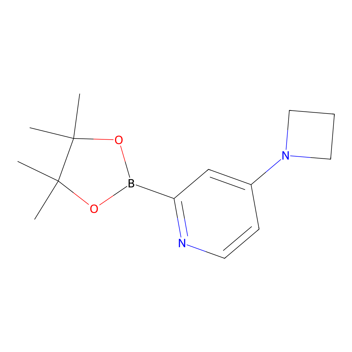 4-(Azetidin-1-yl)-2-(4,4,5,5-tetramethyl-1,3,2-dioxaborolan-2-yl)pyridine molecular structure, CAS 1421856-00-9