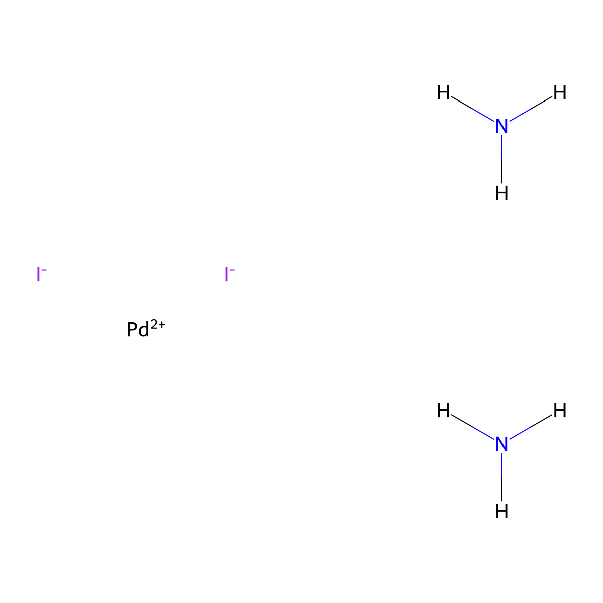 Diamminediiodopalladium molecular structure, CAS 14219-60-4