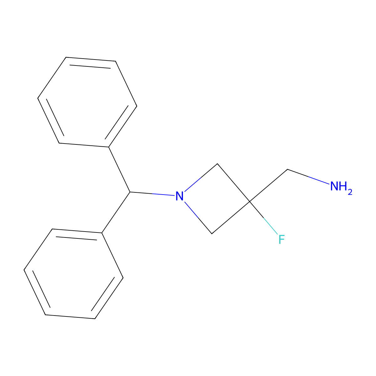 [1-(Diphenylmethyl)-3-fluoroazetidin-3-yl]methanamine molecular structure, CAS 1421920-57-1