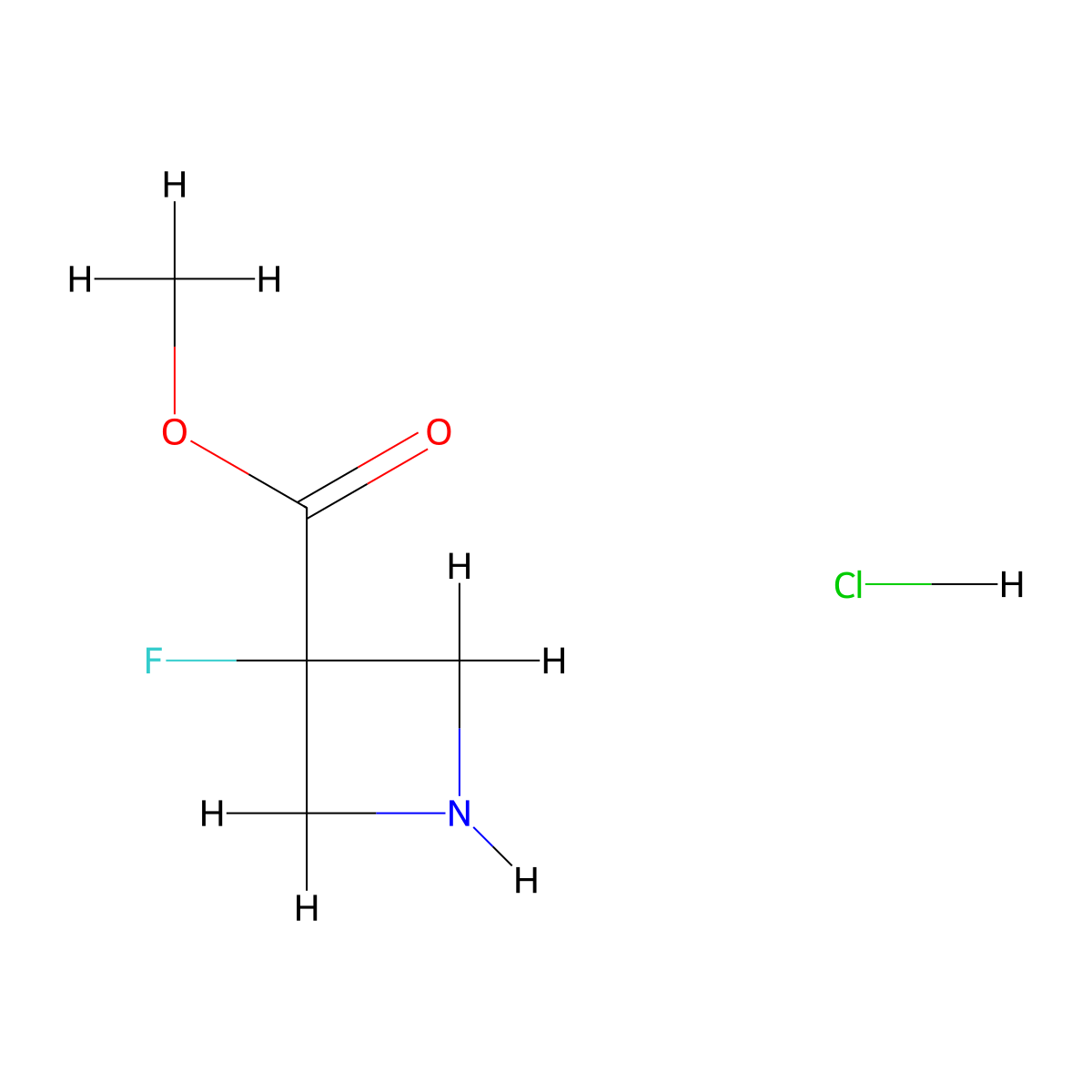 Methyl 3-fluoroazetidine-3-carboxylate hydrochloride molecular structure, CAS 1421920-61-7