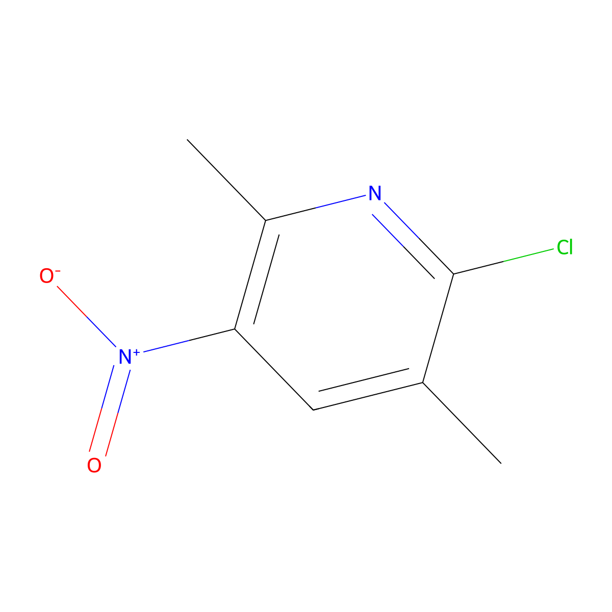 2-Chloro-3,6-dimethyl-5-nitropyridine molecular structure, CAS 1421922-52-2