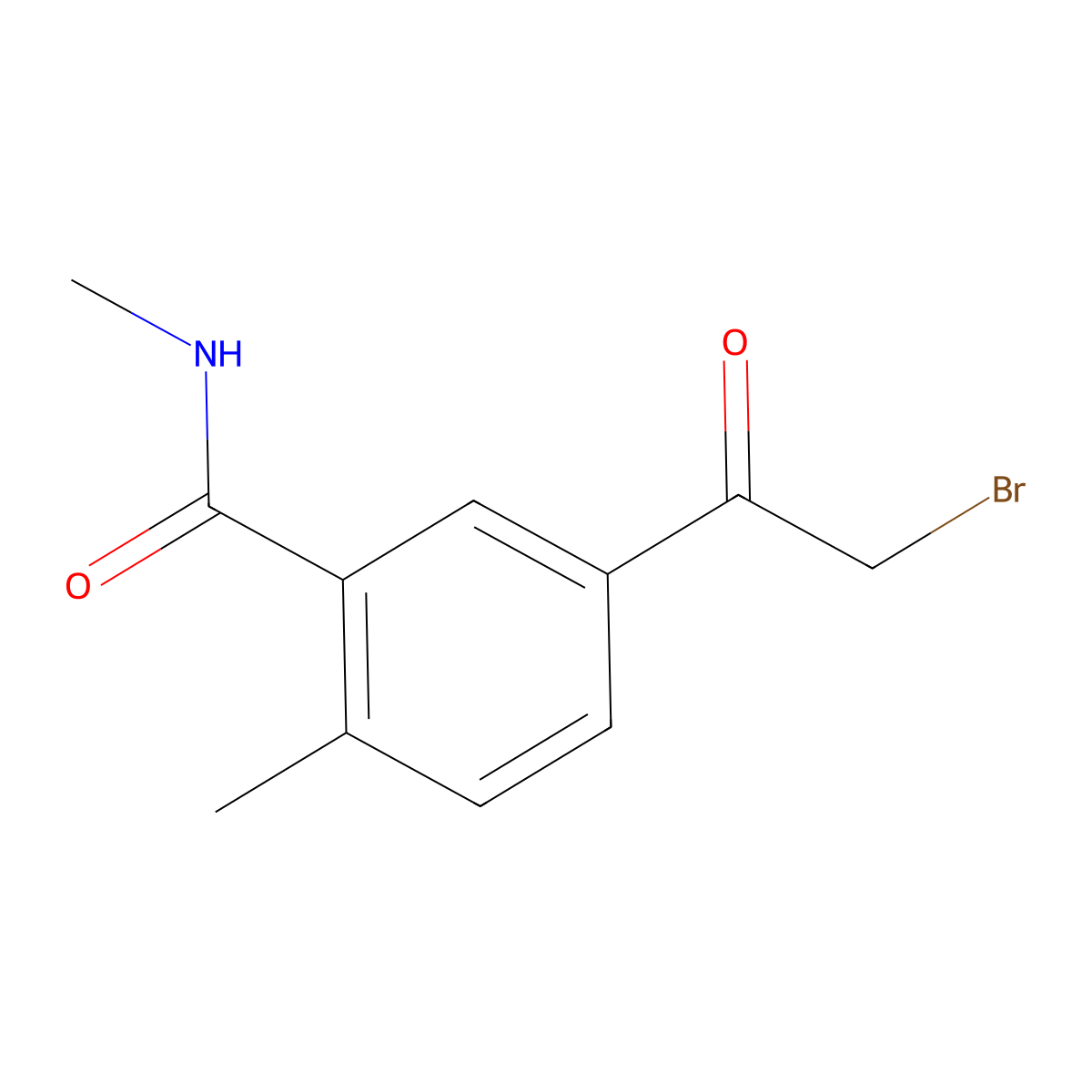 5-(2-bromoacetyl)-N,2-dimethylbenzamide molecular structure, CAS 1421923-02-5