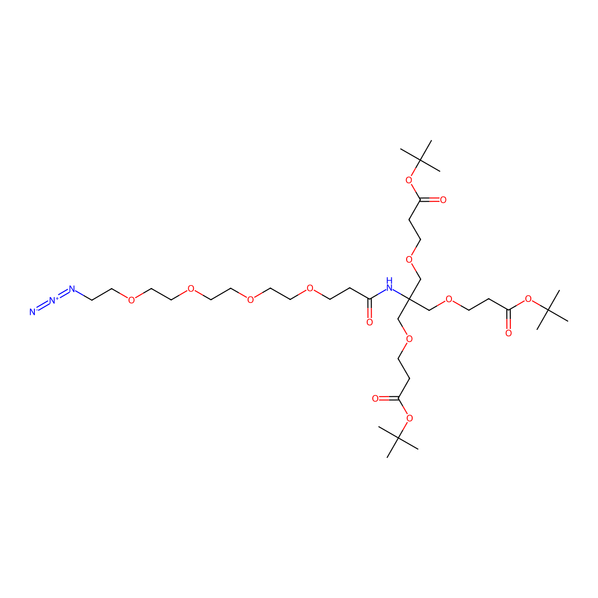 Azido-PEG4-Amido-tri-(t-butoxycarbonylethoxymethyl)-methane molecular structure, CAS 1421933-29-0
