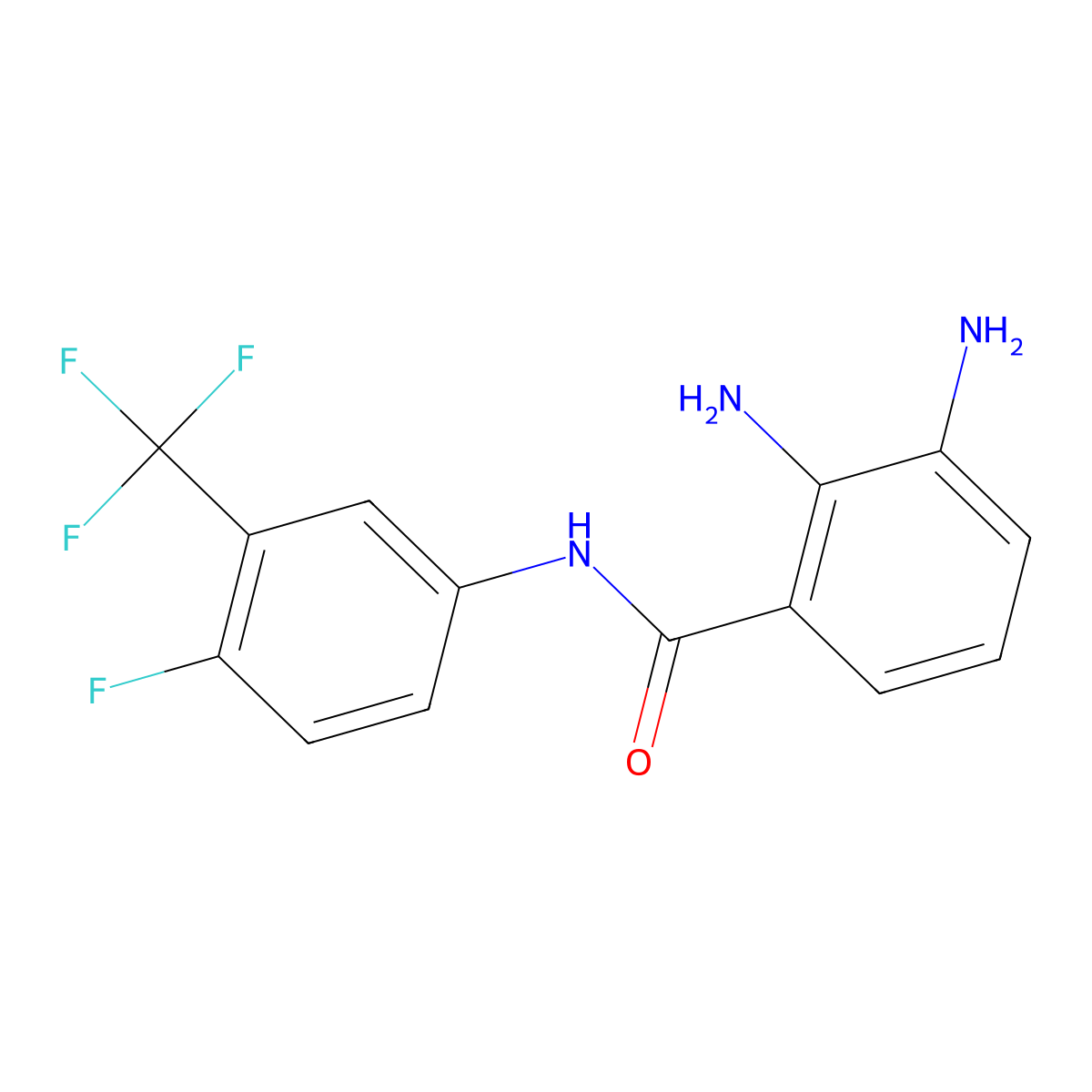 2,3-diamino-N-(4-fluoro-3-(trifluoromethyl)phenyl)benzamide molecular structure, CAS 1421933-30-3