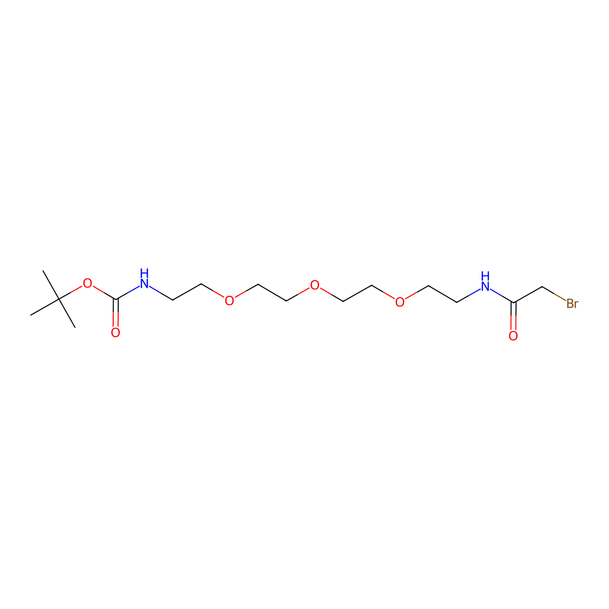 Bromoacetamido-PEG3-Boc-amine molecular structure, CAS 1421933-39-2